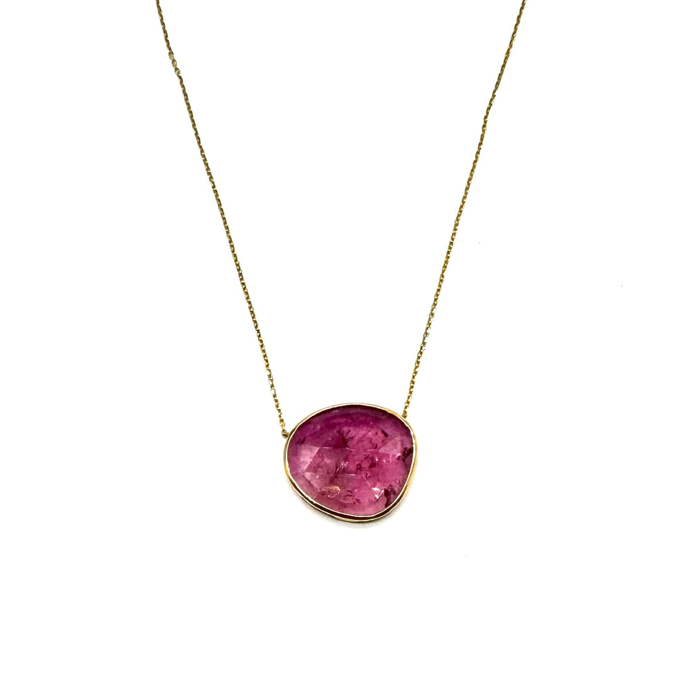 14K Tourmaline Pendant Necklace
