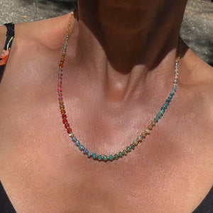 Rainbow Opal Necklace w/Chain - 16"-18"