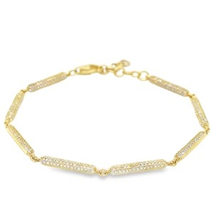 14K Gold + Diamond Bar Bracelet