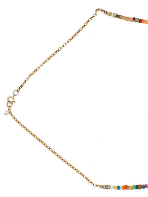 Rainbow Opal + Zircon Necklace -18”