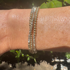 Triple Wrap Bracelet - Silver Shimmer