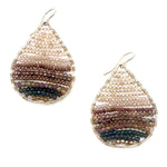 Gold Teardrop Earrings in Cinnamon Slate, Medium