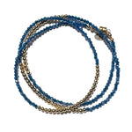 Triple Wrap Bracelet - Denim Blue Goldstone