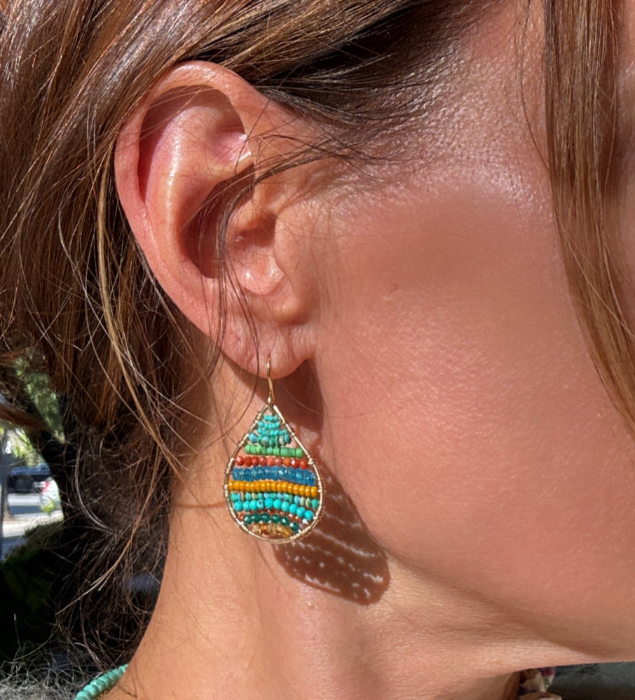 Gold Teardrop Earrings in Anantara, Petite-Medium