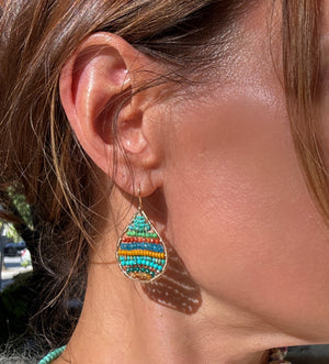 Gold Teardrop Earrings in Anantara, Petite-Medium
