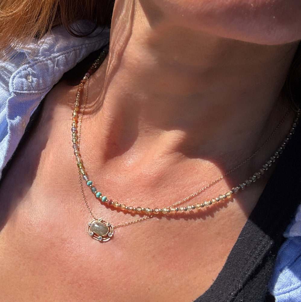 14K Gold + Raw Diamonds Pendant Necklace