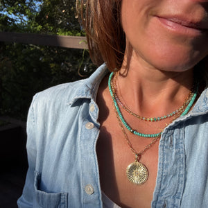 18K Gold Vermeil + Diamond Round Star Pendant