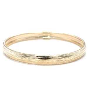 14K Gold Stretch Curved Bangle - 6 mm