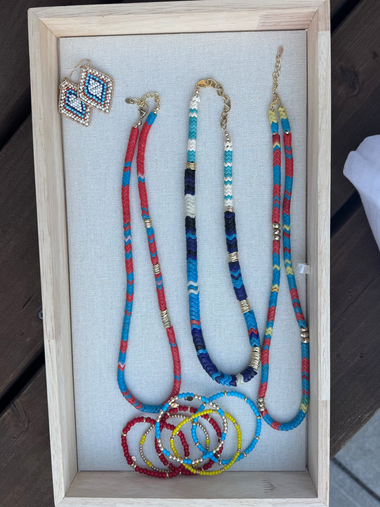 Chunky Vertebrae  Bead + Gold Necklace, 19- 21"