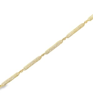 14K Gold + Diamond Bar Bracelet