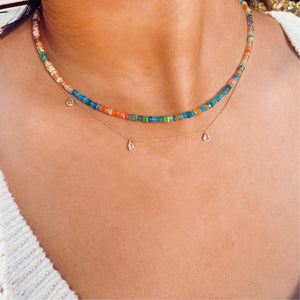 14K Gold Diamond Teardrop Necklace