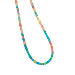 Rainbow Opal + Zircon Necklace -18”