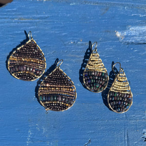 Gold Teardrop Earrings in Copper Mink, Medium