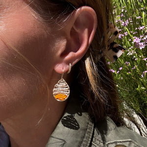 Gold Teardrop Earrings in Marigold, Small