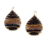 Gold Teardrop Earrings in Copper Mink, Medium