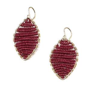 Gold Marquise Earrings in Mulberry, Medium