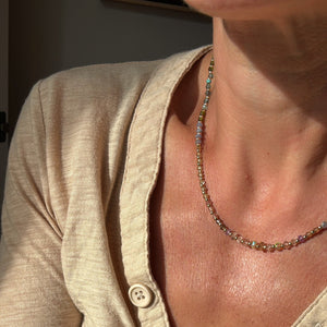 Faceted Multi-Stone  Necklace - 17"