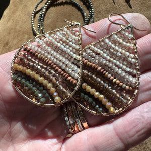 Gold Teardrop Earrings in Cinnamon Slate, Medium