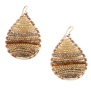 Rose Gold Teardrops Earrings in Metallic Symphony, Medium