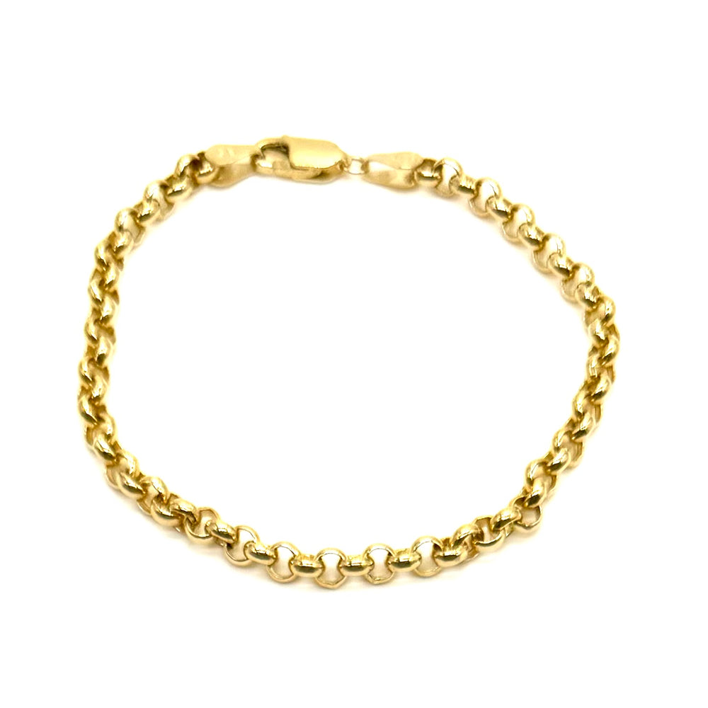 14K Gold Skinny Italian Loop Chain Bracelet - 7.5"