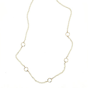 Hammered Circle Chain Necklace