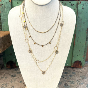 Hammered Circle Chain Necklace