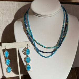 Faceted Turquoise Necklace - 17"