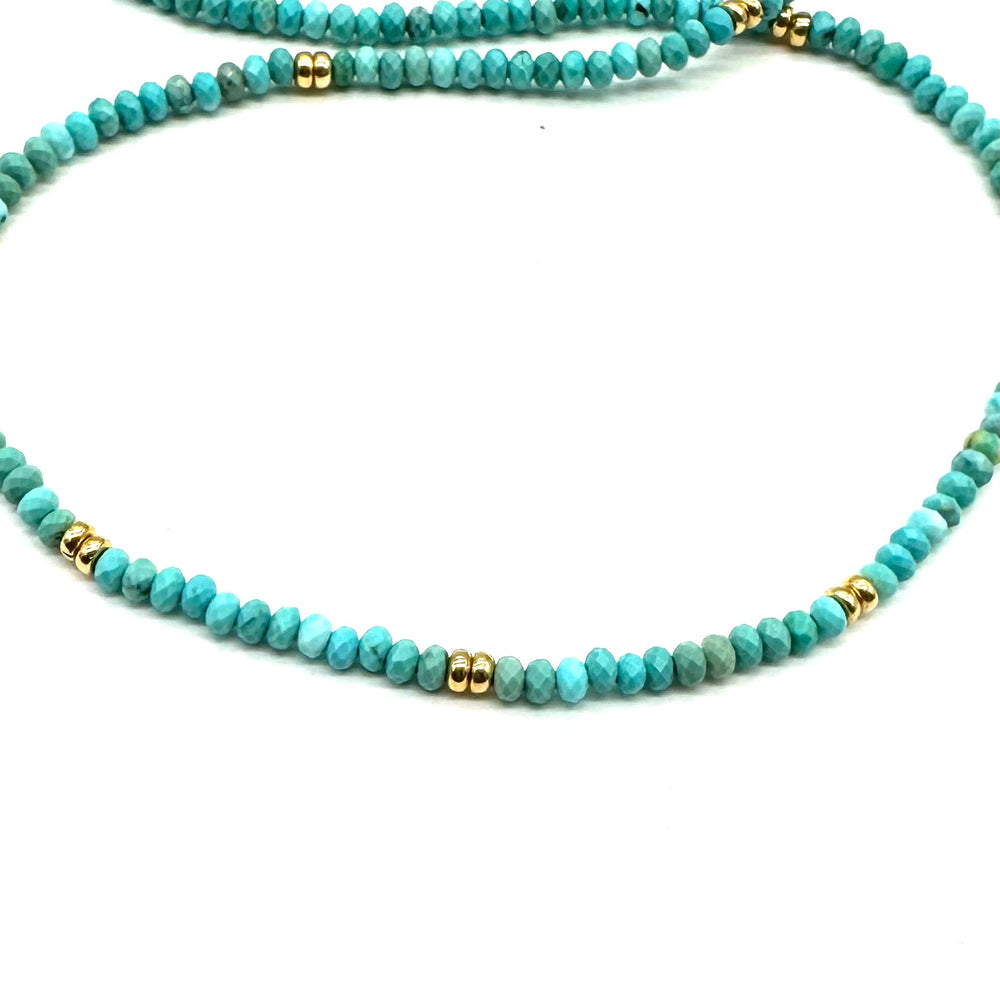 Faceted Turquoise Necklace - 17"