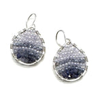 Silver Teardrop Earrings in Twilight , Small