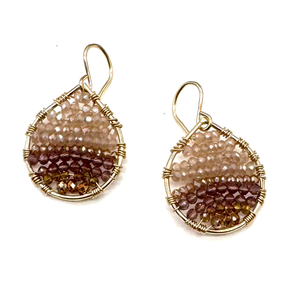 Gold Teardrop Earrings in Galaxy, Small