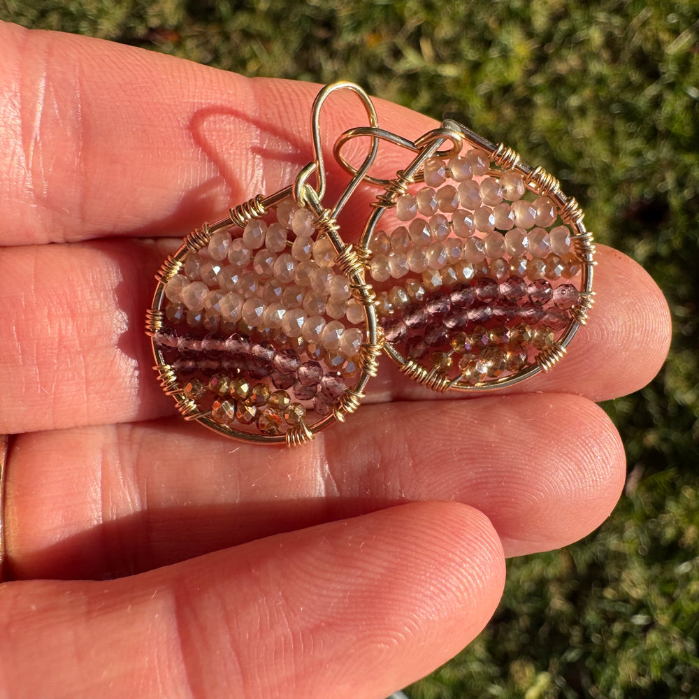 Gold Teardrop Earrings in Galaxy, Small