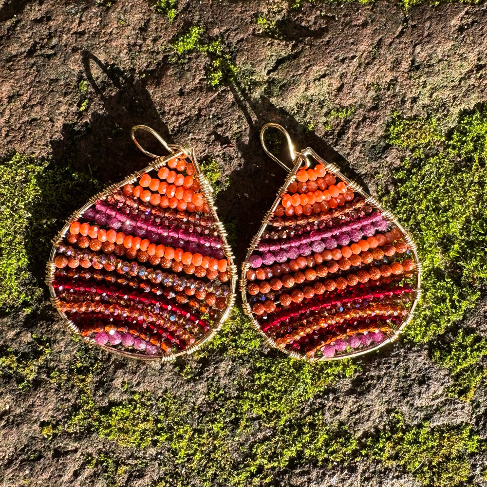 Gold Teardrop Earrings in Warm Spice, Medium