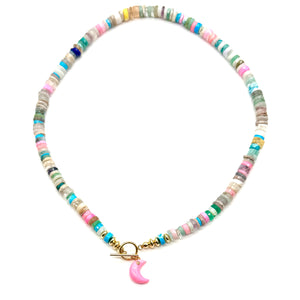 Candy Necklace - Multi Stone w/Gold Toggle Clasp 16.5”