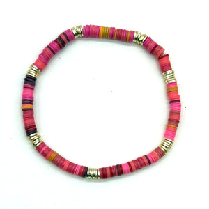 African Vinyl + Gold Vermeil Stretch Bracelets