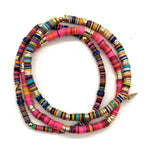 African Vinyl + Gold Vermeil Stretch Bracelets