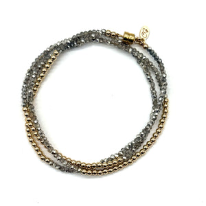 Triple Wrap Bracelet - Silver Shimmer