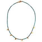 Afghan Turquoise + Gold Disk Necklace