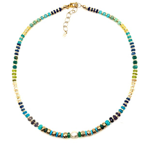 Multi-Stone + Pearl Necklace - 18"