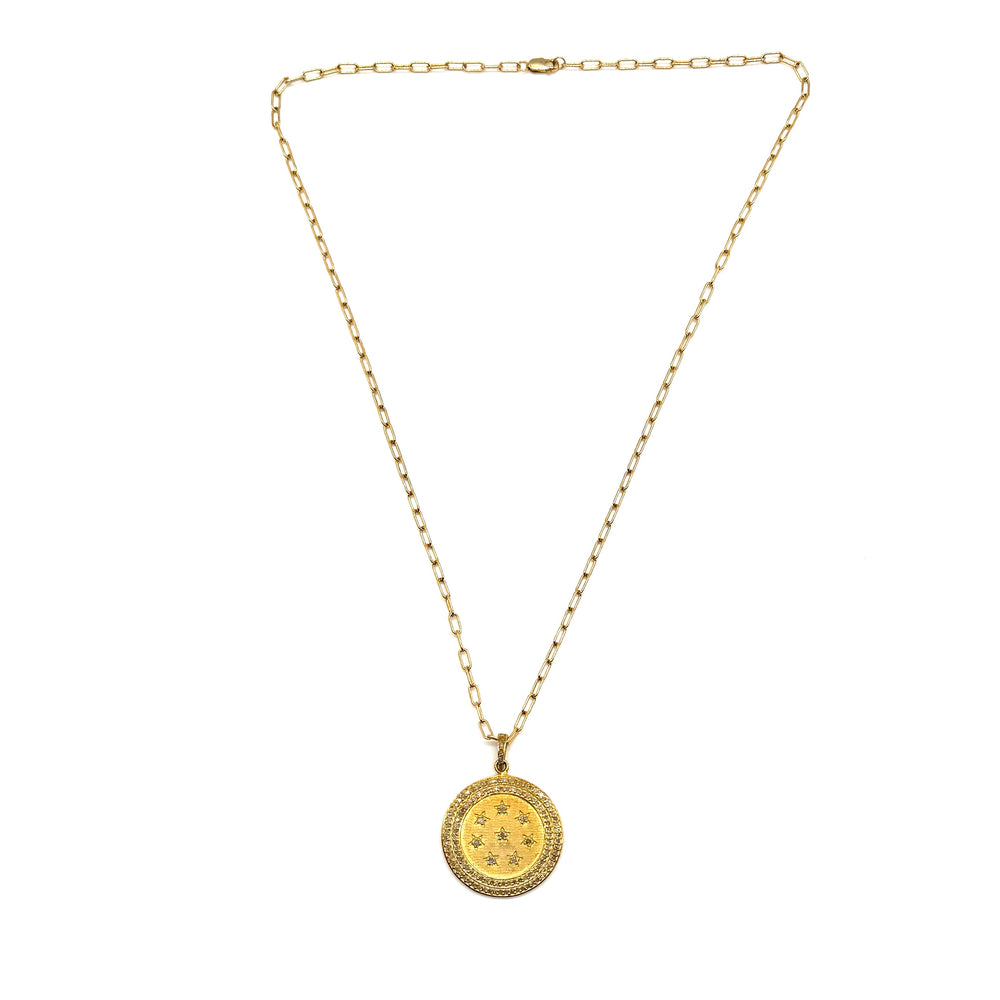Gold + Diamonds  Milky Way Pendant