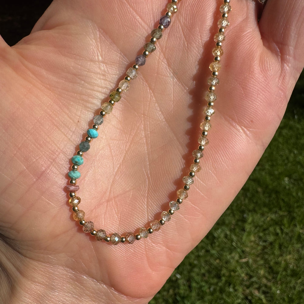 Faceted Multi-Stone  Necklace - 17"