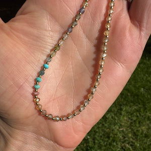 Faceted Multi-Stone  Necklace - 17"