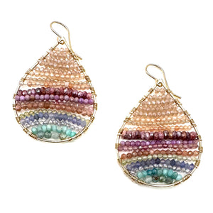 Gold Teardrop Earrings in Tropea, Medium