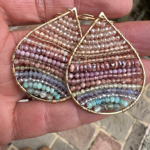 Gold Teardrop Earrings in Tropea, Medium