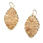 Gold Marquise Earrings in Golden Citrine, Medium