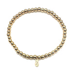 Gold Beaded Stretch Bracelet - 4 mm - Single