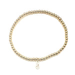 Gold Beaded Stretch Bracelet - 3 mm - Single