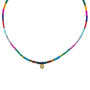 Rainbow + Pave Diamond Pendant Necklaces