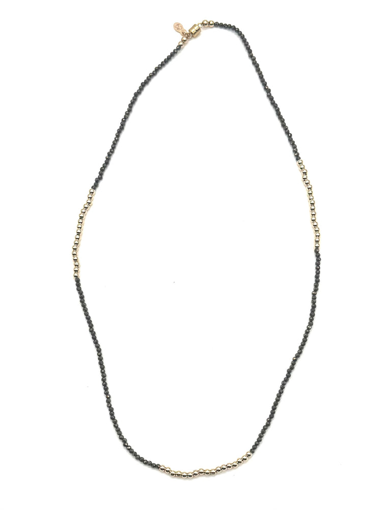 Triple Wrap Bracelet - Natural Pyrite + Gold Filled Round Beads