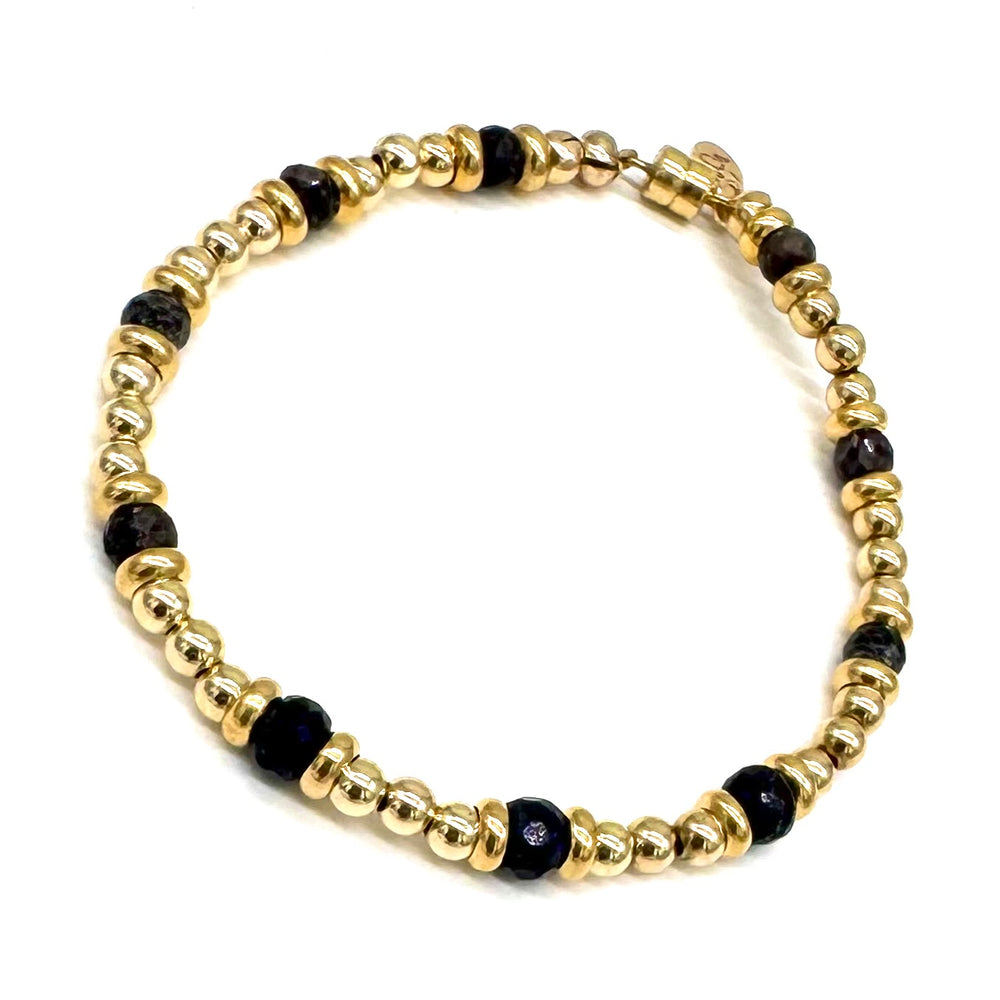 Chunky Gold Magnet Bracelet w/Sapphires