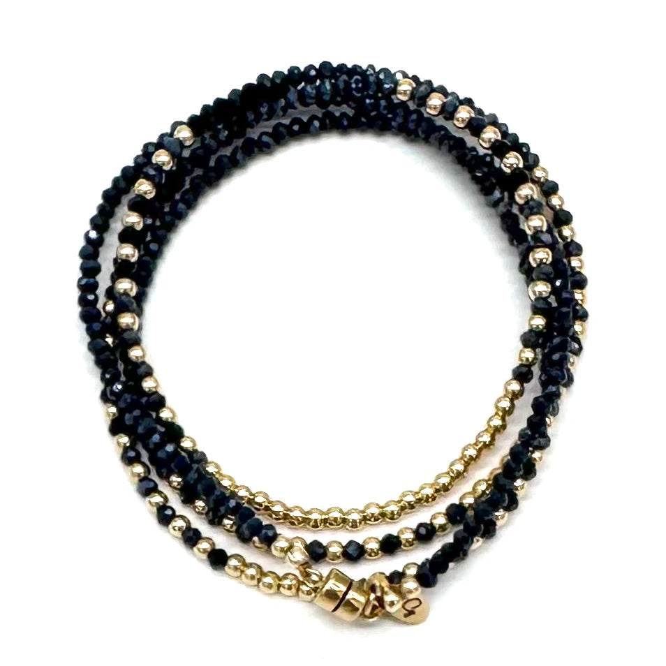 Gold Quadruple Wrap Bracelet - Midnight